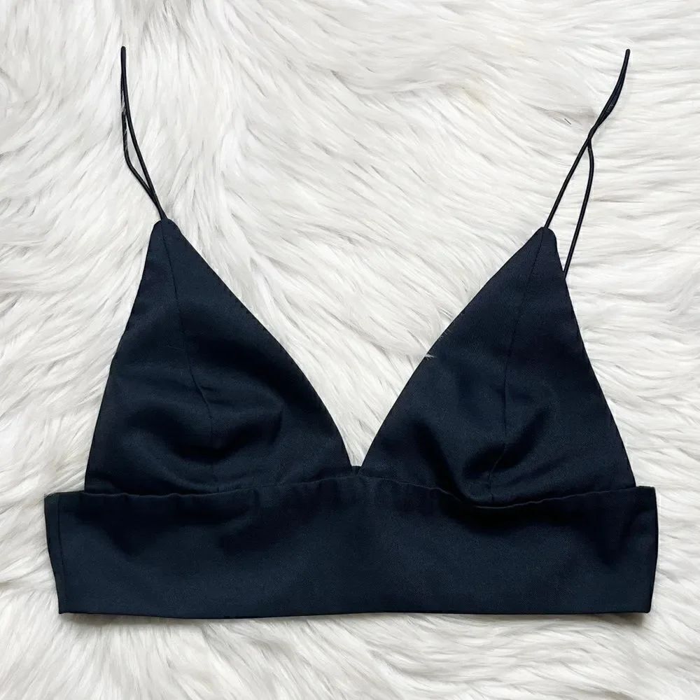 Tobi Bralette Crop Top Dark Navy Blue Size Small